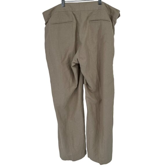 Gap women's wide leg Hip slung fit pants Linen beige, size 16 pockets - Picture 7 of 10
